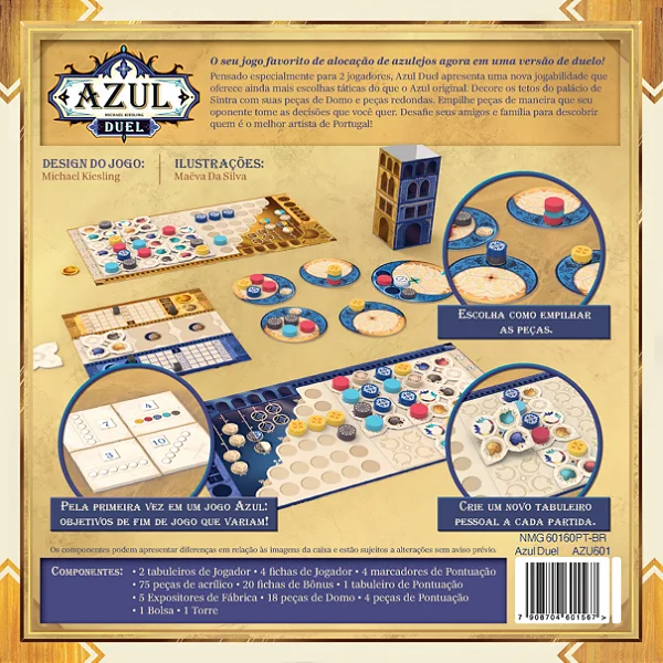 Azul Duel Jogo de Tabuleiro Galápagos - Meeple Forasteiro Jogos de