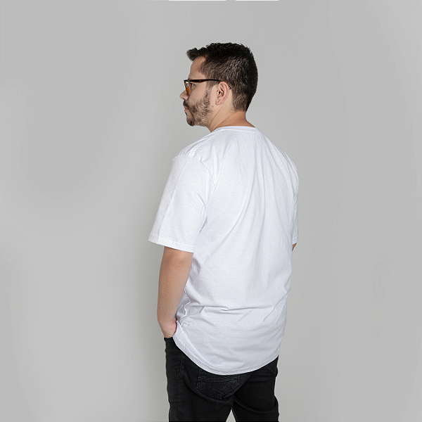 Camiseta Plus Size Algodão G4 e G5 Adulto Unissex Branca - Lucam