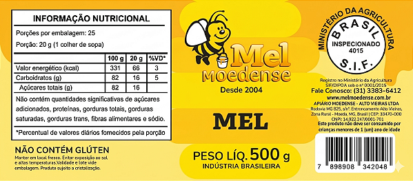 Mel Moedense 500g - Comércio de produtos naturais - Moedense
