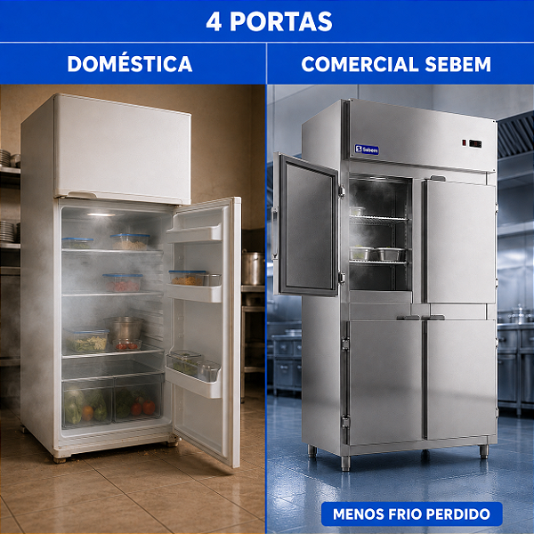 4 portas independentes: perde menos frio a cada abertura