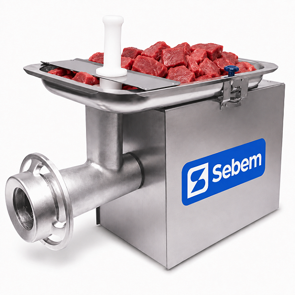 Moedor de carne elétrico boca 22 Sebem em aço inox