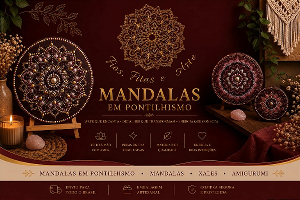 Mini Banner Mandala em Pontilhismo
