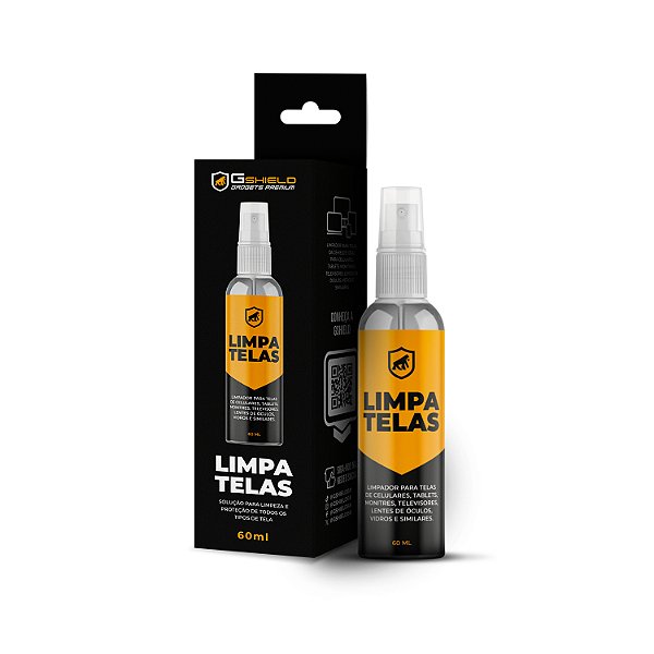 Kit Spray Limpa Telas Bactericida com Flanela de Microfibra Peluciada para Limpeza de Celular, Notebook, TV, Tablet, Óculos, Legalizado ANVISA - 60ml - Grip Clean - Gshield