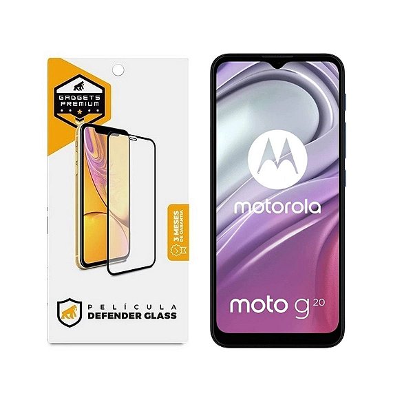 Película para Motorola Moto G20 - Defender Glass Preta - Gshield