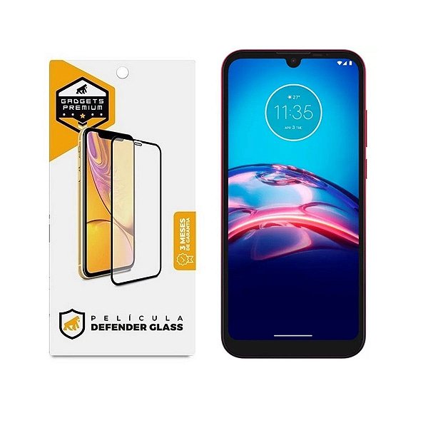 Película para Motorola Moto E6s , E6i - Defender Glass Preta - Gshield