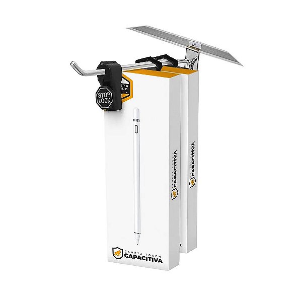 Kit Trava de segurança anti-furto para gancho expositor Stop Lock 12unid + 1 Chave - Gshield