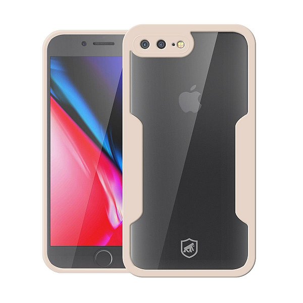 Capa 360 para iPhone 7 Plus / 8 Plus - Rosa - Frente e Verso - Gshield