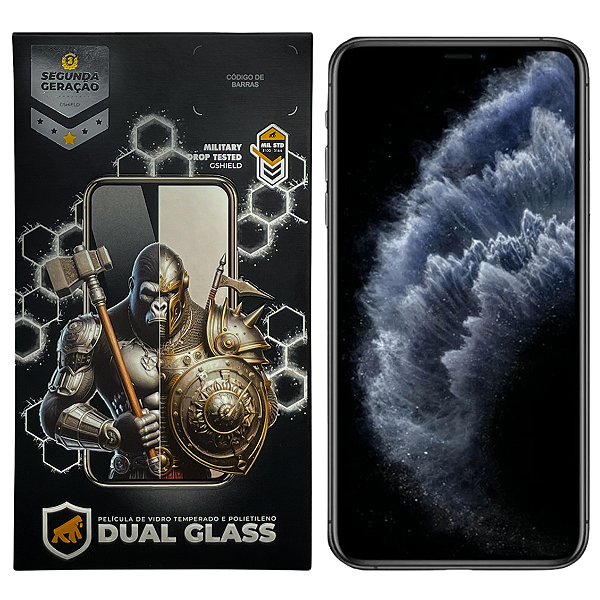 Película para iPhone XS Max - Dual Glass Preta - Gshield