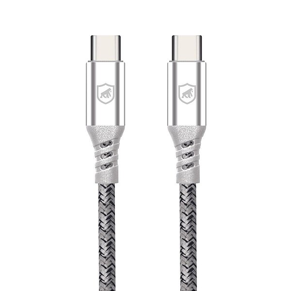 Cabo Dual Tech PD 100W Tipo C / Tipo C - Branco - 1,8M - Gshield