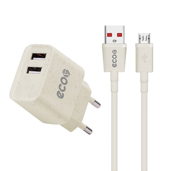 Carregador + Cabo Micro USB V8 - GreenEcoo - Gshield