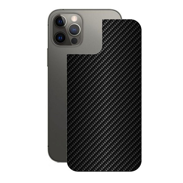 Película para iPhone 12 Pro Max - Traseira de Fibra de Carbono Preta - Gshield