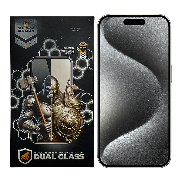 Película para iPhone 15 Pro - Dual Glass Preta - Gshield