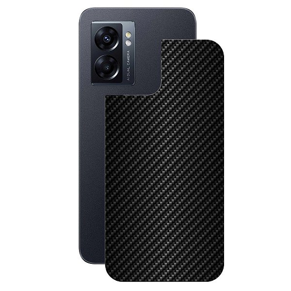 Película para Oppo A77 - Traseira de Fibra de Carbono Preta - Gshield