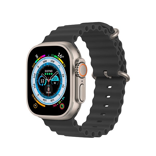 Pulseira para Apple Watch 44 MM - Oceano Cloud  - Preta - Gshield