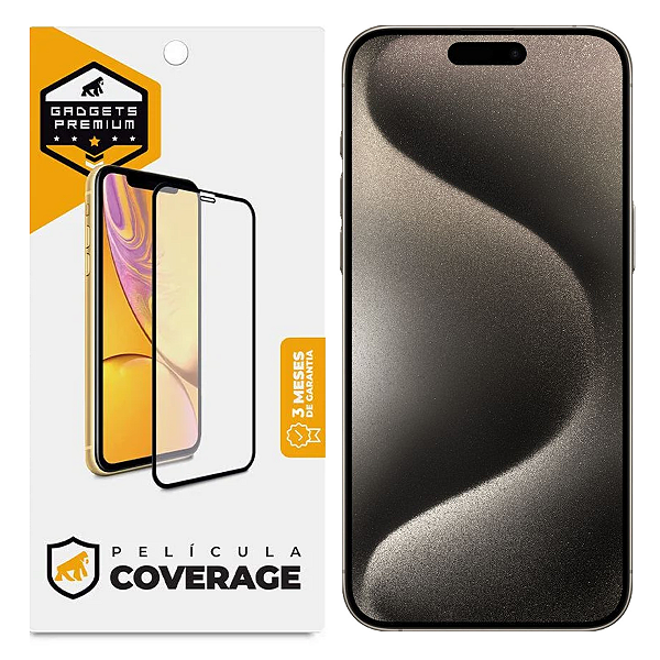 Película para iPhone 15 Pro Max - Coverage 5D Pro Preta - Gshield