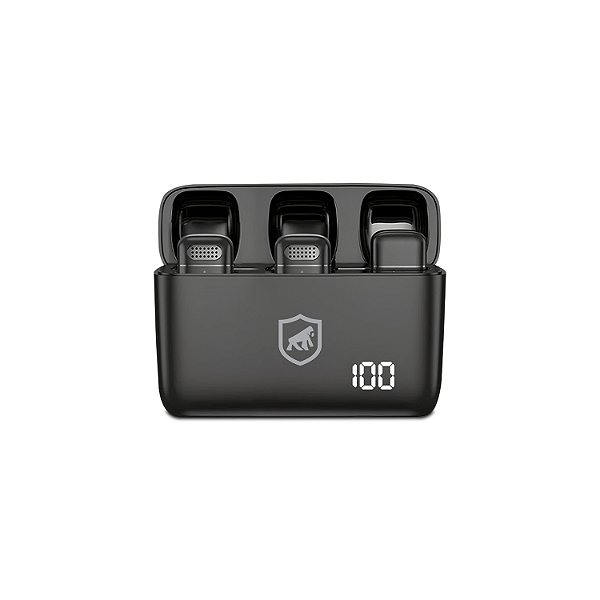 Microfone de Lapela Profissional Sem Fio - Survivor - Tipo C com Adaptador Lightning - Gshield