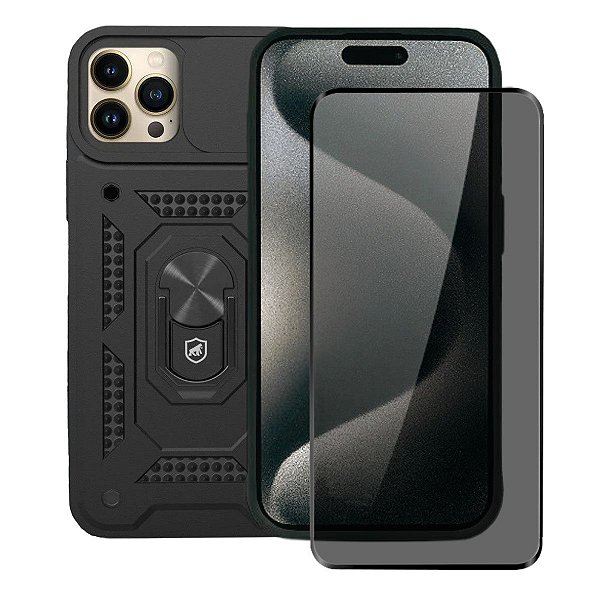 Kit Capa Dinamic Cam Protection e Pelicula Defender Pro Privacidade para iPhone 15 Pro - Gshield