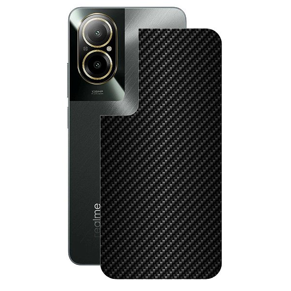 Película para Realme C67 - Traseira de Fibra de Carbono Preta - Gshield