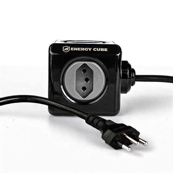 Filtro de Linha Multiplicador de Tomadas Bivolt - Entrada USB-A + Tipo C + 4 Tomadas com Cabo 1,5M - Energy Cube - Gshield