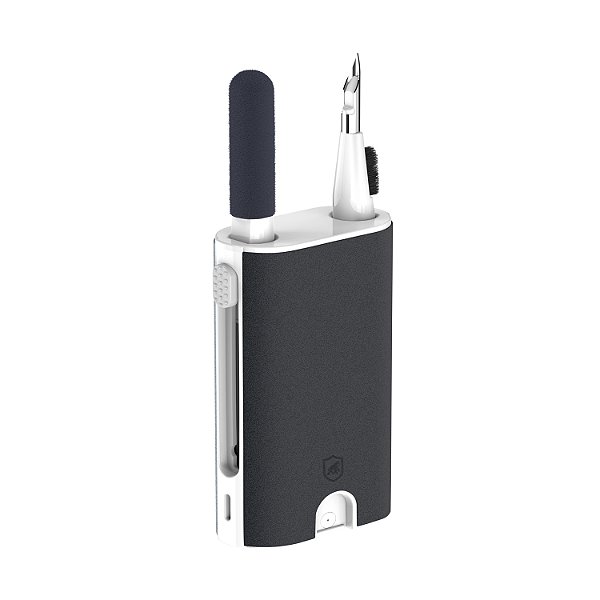 Conjunto Multifuncional 5 em 1 para Limpeza de Eletrônicos, Celular, Teclados e Fones, com Escova e Spray Limpa Telas de Reservatório Reutilizável - Symetric - Gshield