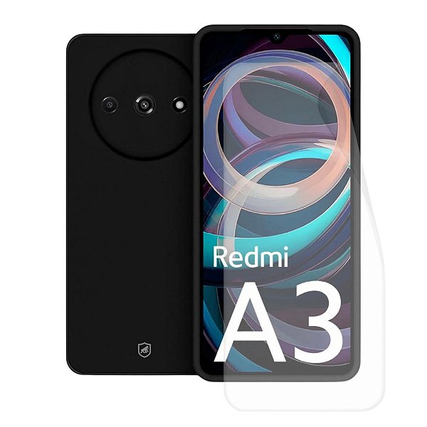 Kit Capa Silicon Veloz e Película Hydrogel HD para Xiaomi Redmi A3 - Gshield