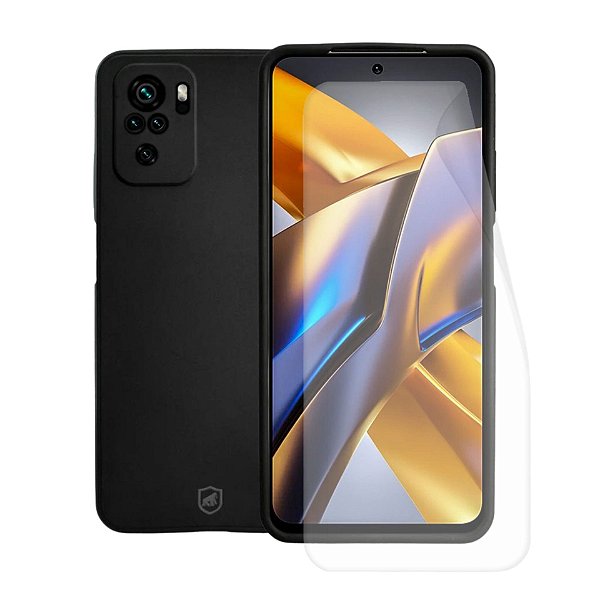 Kit Capa Silicon Veloz e Película Hydrogel HD para Xiaomi Poco M5S - Gshield