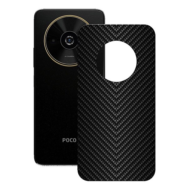Película para Xiaomi Poco C61 - Traseira de Fibra de Carbono Preta - Gshield