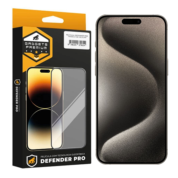 Película para iPhone 15 Pro Max - Defender Pro - Preta - Gshield