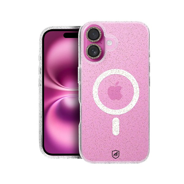 Capa para iPhone 16 - MagSafe Glitter + Lente Glitter - Gshield
