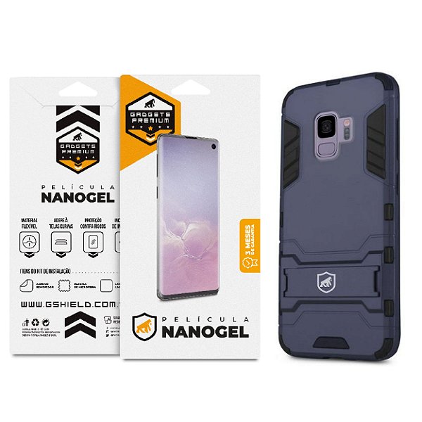 Kit Capa Armor e Película de Nano Gel Dupla para Samsung Galaxy S9 - Gshield