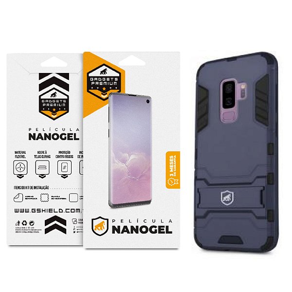 Capa Armor + Película de Nano Gel para Samsung Galaxy S9 Plus - Gshield