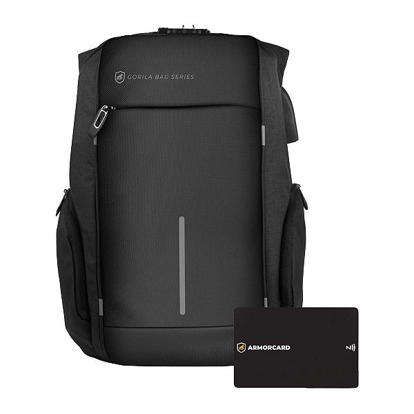 Mochila para notebook Locker com antifurto + Cartão de Visita Digital - ArmorCard Grátis - Gshield