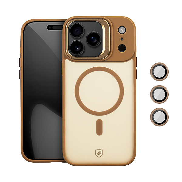 Capa para iPhone 17 Pro + Protetor de Lente - MagSafe Titanium Desert - Gshield