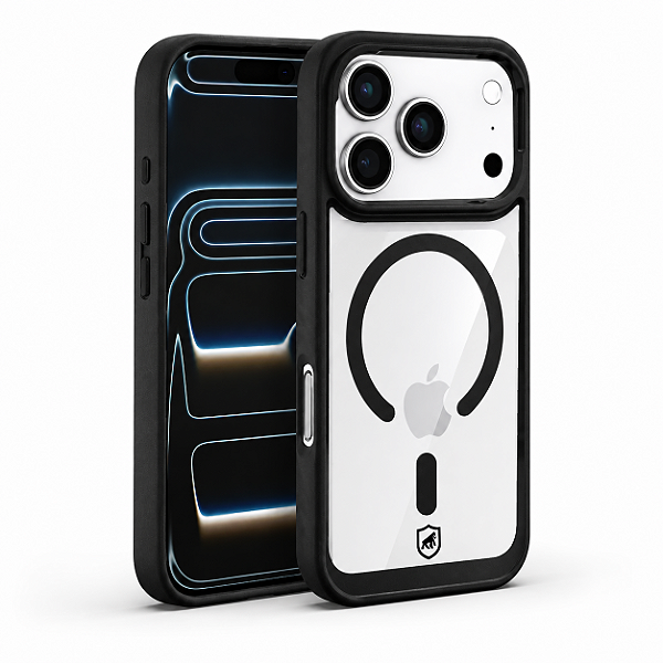 Capa para iPhone 17 Pro - Magsafe Wave Transparente - Preta - Gshield