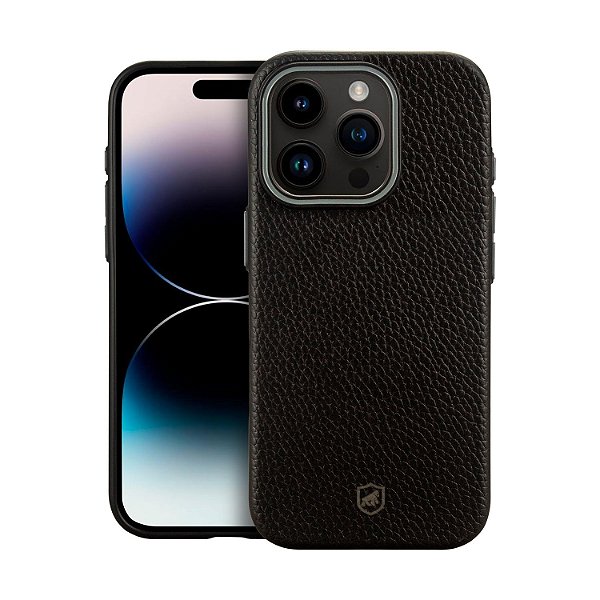 Capa para iPhone 14 Pro Max - Magsafe Tech Couro - Preta - Gshield