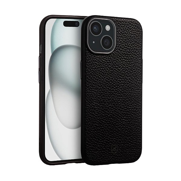 Capa para iPhone 15 - Magsafe Tech Couro - Preta - Gshield