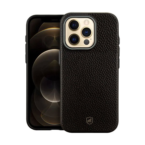 Capa para iPhone 12 Pro Max - Magsafe Tech Couro - Preta - Gshield