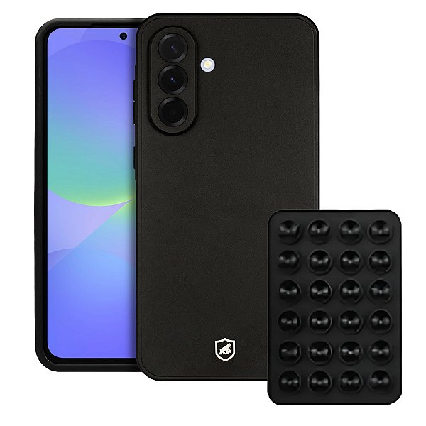 Kit Capa Silicon Veloz para Samsung Galaxy A36 +  Ventosa Preta Gshield