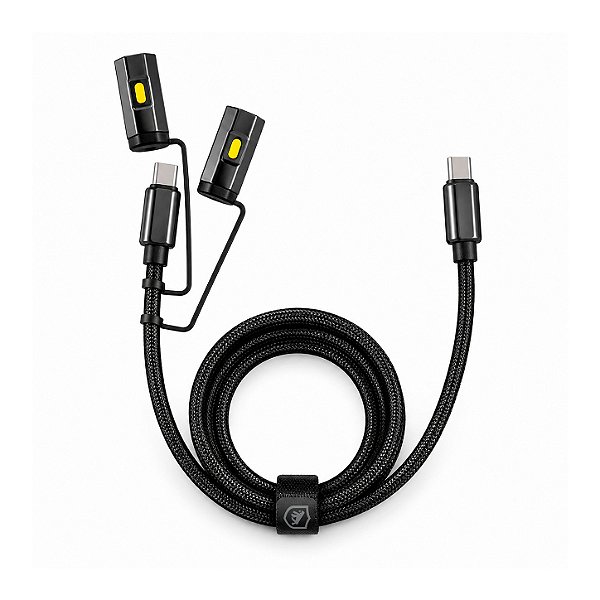 Cabo Multifuncional 3 em 1 Tipo C/ Tipo C 1.2 metros Carregamento até 240W com Lanterna LED e Acendedor Elétrico - Hydra - Gshield