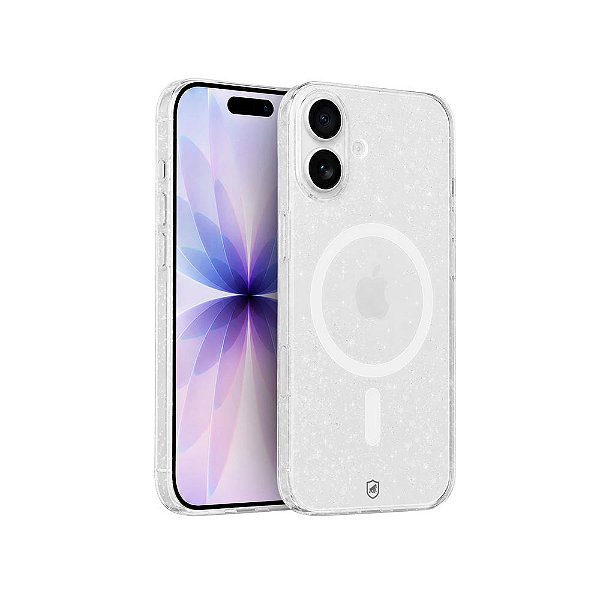 Capa para IPhone 17 - Crystal Slim Magsafe - NÃO AMARELA - Transparente Glitter - Gshield