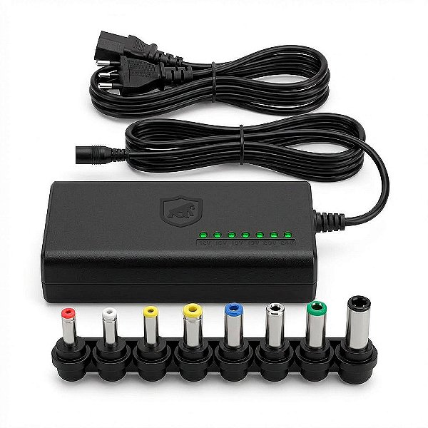 Carregador Universal para Notebook IBM 90W Bivolt Automático com 8 Conectores, Voltagem Inteligente 12V a 24V - Hybrid - Gshield