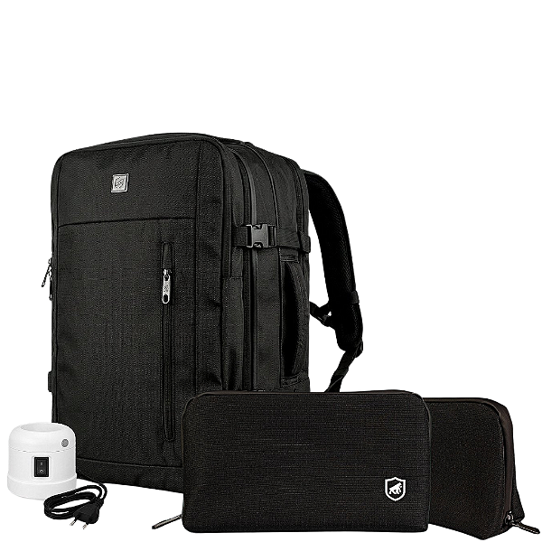 Kit Mochila Mala de Mão e Bomba de Sucção Survivor + Necessaire Organizadora Discovery - Gshield