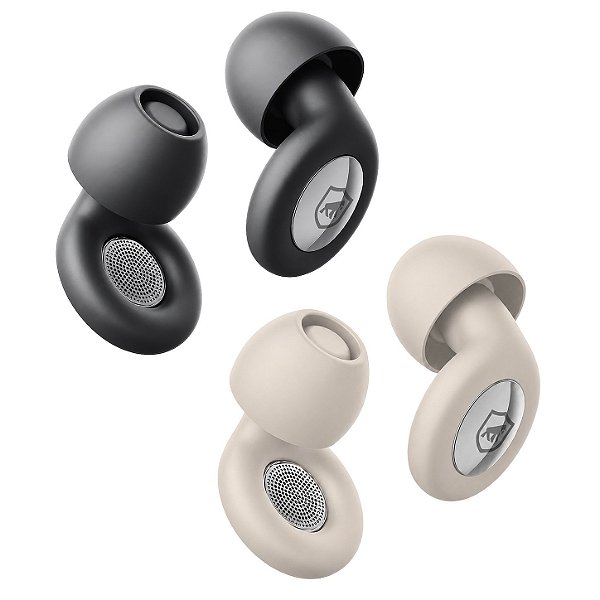Tampão de Ouvido Earplugs Shield Calm para Proteção Auricular com Tubo de Filtro Acústico e Redução de Ruído - Bege / Preto - Gshield