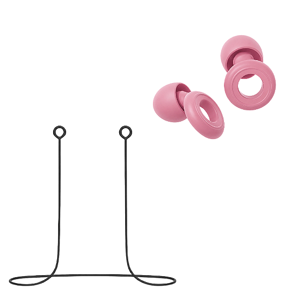 Kit Cordão Anti-Perda + Tampões de Ouvido Earplugs Shieeld Spirit Reutilizável - Rosa - Gshield