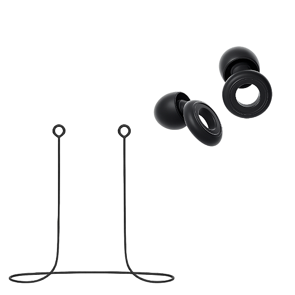 Kit Cordão Anti-Perda + Tampões de Ouvido Earplugs Shieeld Spirit Reutilizável - Preto - Gshield