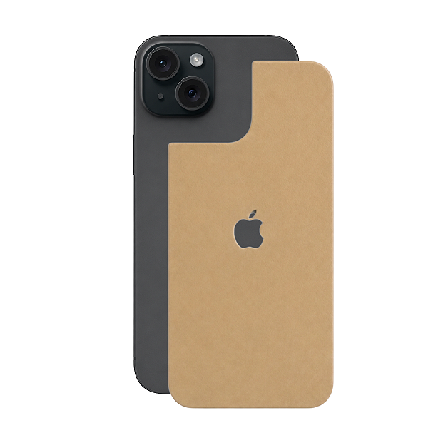 Película para iPhone 15 Plus - Traseira Efeito Couro Bege - Gshield