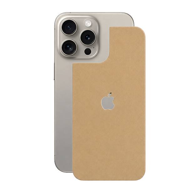 Película para iPhone 15 Pro - Traseira Efeito Couro Bege - Gshield