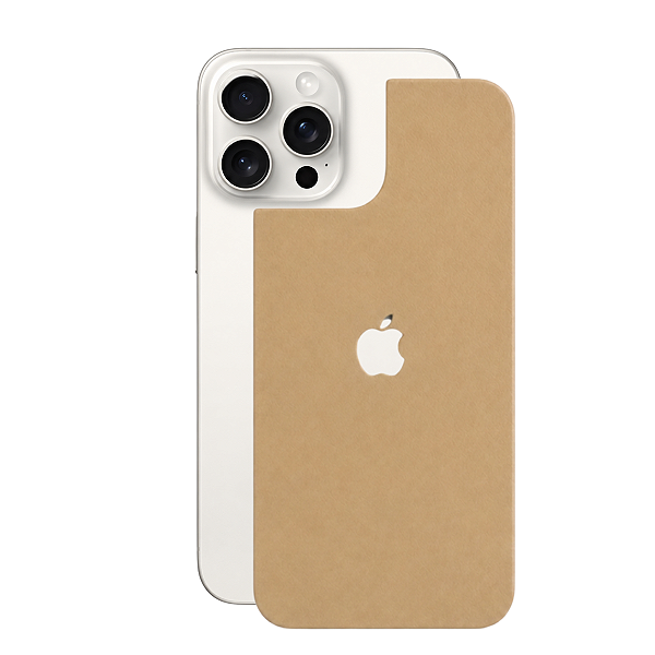 Película para iPhone 15 Pro Max- Traseira Efeito Couro Bege - Gshield