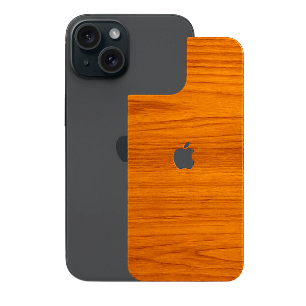 Película para iPhone 15 Plus - Traseira Efeito Madeira Clara - GShield