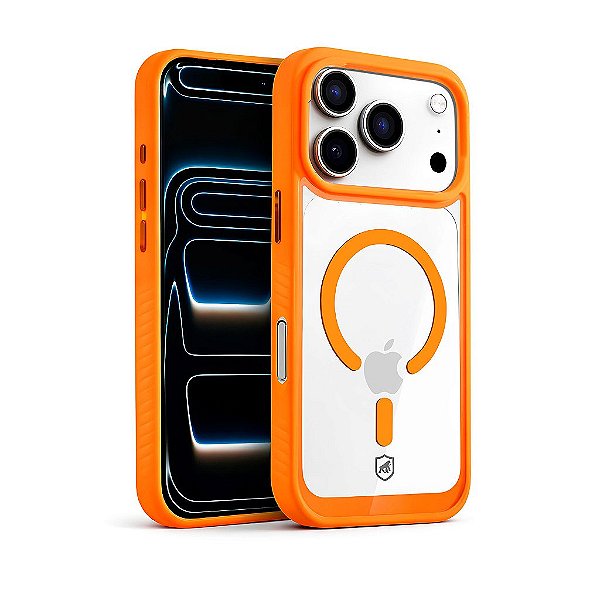 Capa para iPhone 18 Pro - Magsafe Wave Transparente - Laranja - Gshield